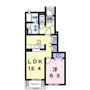 ベルメゾン福地D【1階】の間取り