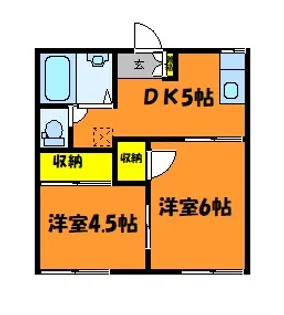 メゾンエトワール【2階】の間取り