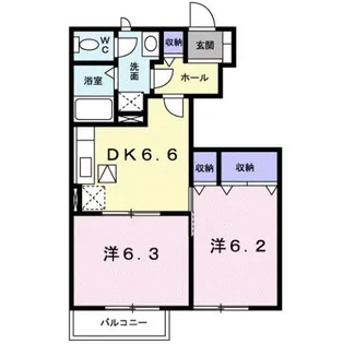 ア・ラ・モード・ピュアA【1階】の間取り