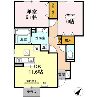 メルヴェール【1階】の間取り