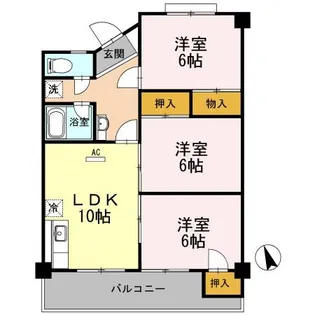ベルティカル曙【402号室】の間取り