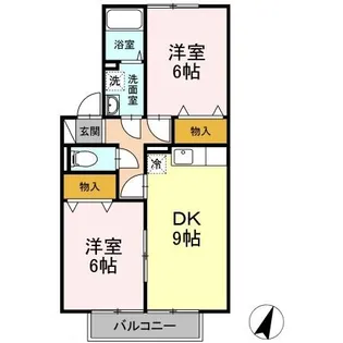 ハッピーライフ北畝 A棟【2階】の間取り