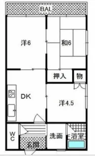 コーポラスアラキ【3階】の間取り