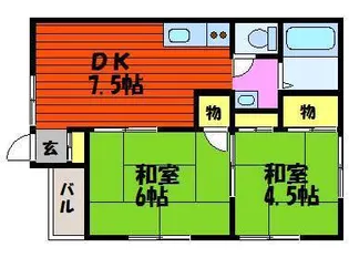 コーポOAK(オーク)【1階】の間取り
