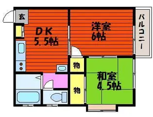 三村コーポ【2階】の間取り