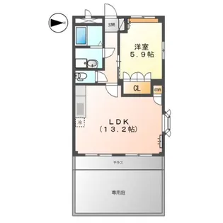 サン・ヴィラージュ【1階】の間取り