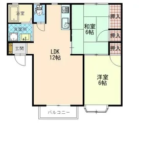 ランドパーク東手城【2F号室】の間取り