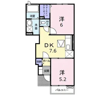 クローバー ポンドA【1階】の間取り