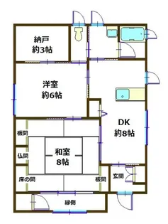 御門町3丁目貸戸建 【1号室】の間取り