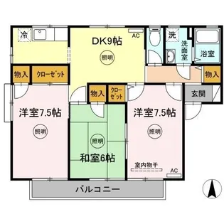 ロイヤルコート セラ【201号室】の間取り