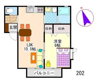 バラティエ【202号室】の間取り