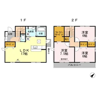 岡山県倉敷市平田【一戸建】の間取り
