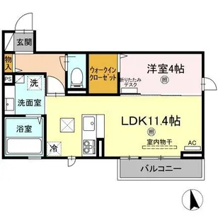 ビアンフェ【1階】の間取り