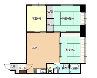 城北マンション【5階】の間取り
