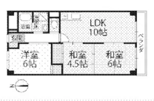 城北マンション【4階】の間取り