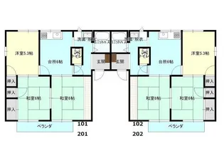 あっぷるハウスせと【201号室】の間取り