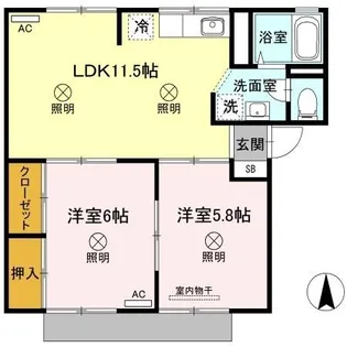 シャンポールききょう B棟【1階】の間取り