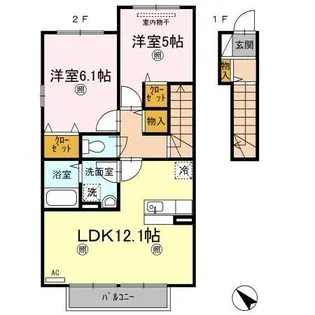 エスポワール B棟【2階】の間取り