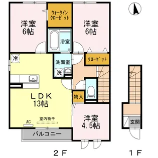 セジュールコート A棟【2階】の間取り