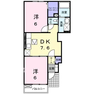 ラ フォンテーヌA【1階】の間取り