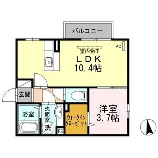 フェリーチェ空港通り B棟【201号室】の間取り