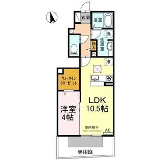 フェルマータ B棟【103号室】の間取り