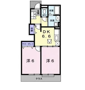 ラッキー B【1階】の間取り