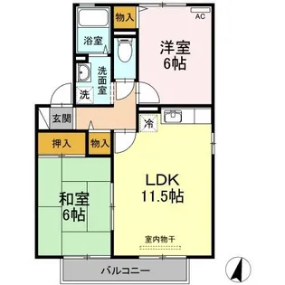 サンコーポ石井 A棟【2階】の間取り