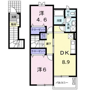 アンソレイエ【2階】の間取り