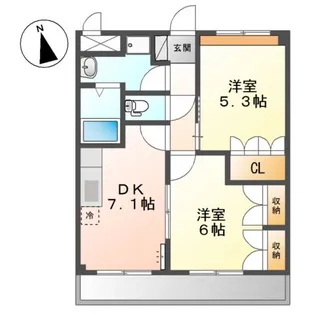 グリーンヒルズ曙【4階】の間取り