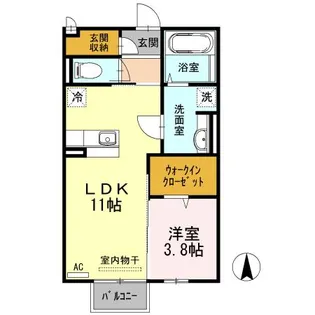 キャトルセゾン【2階】の間取り