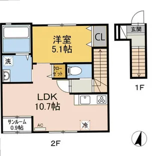 アイディール【203号室】の間取り