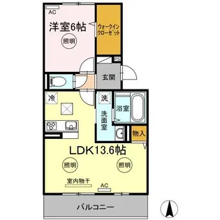 メゾン勝賀 A棟【102号室】の間取り