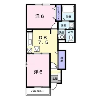 グレイスフルB【1階】の間取り