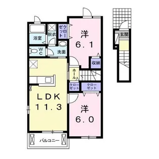 アクティフ神辺D【2階】の間取り