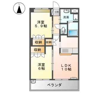 アバンサール【2階】の間取り