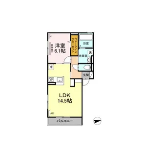 クローバーM D棟【201号室】の間取り