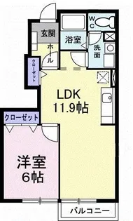 グラン リーオB【1階】の間取り