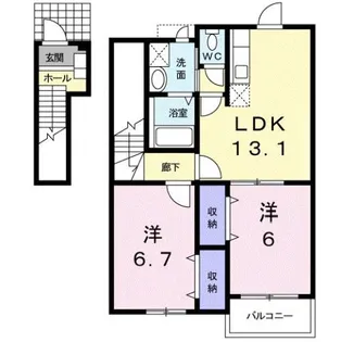 アウローラB【2階】の間取り