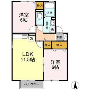 エステート21 A棟【2階】の間取り