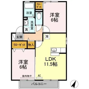 パラシオン【201号室】の間取り