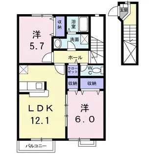 シンサリティ.MⅡ B【2階】の間取り