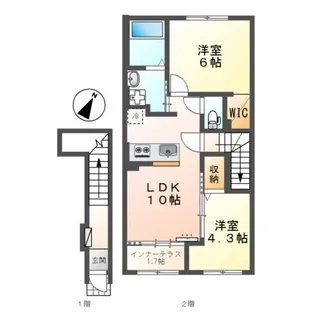 仮)スターテラスⅡ瀬戸【2階】の間取り