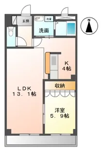 ロイヤルコーポ中川【1階】の間取り