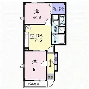 エスポワール青木A【1階】の間取り