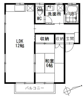 プレジール新涯A【202号室】の間取り