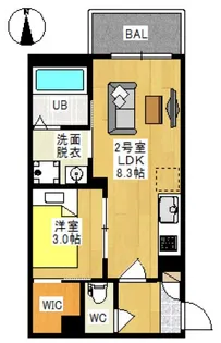 REGALEST 花尻Ⅲ(レガリスト ハナジリスリー)【3階】の間取り