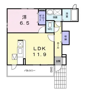 モーダフィオーレA【1階】の間取り