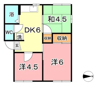 ベルメゾン平野 B【1階】の間取り