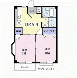 エルディム西本B【2階】の間取り
